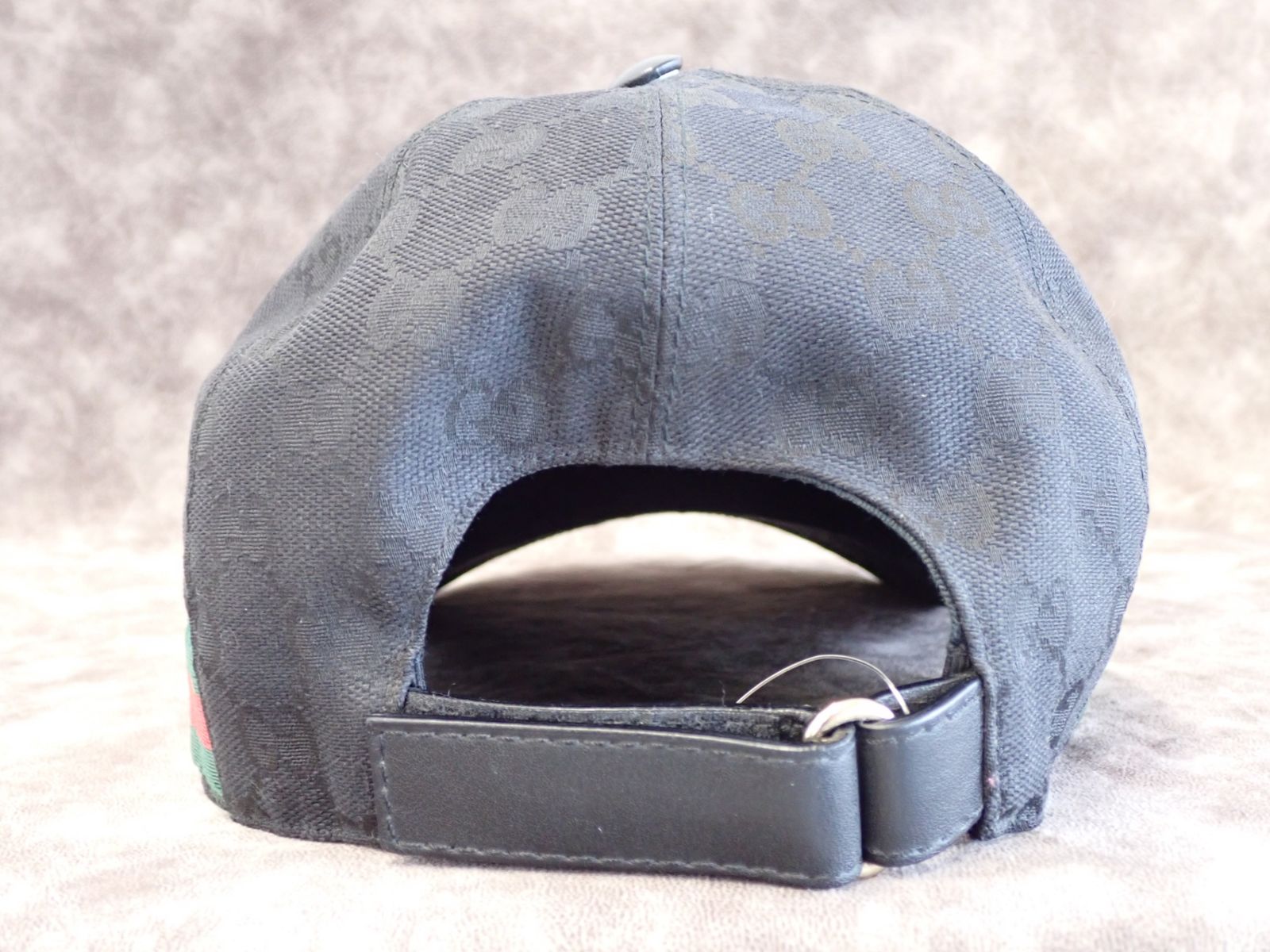 美品■グッチ　ベースボールキャップ　インターロッキング　シェリーライン　黒色　L GUCCI グッチ シェリーラインベースボールキャップ インター