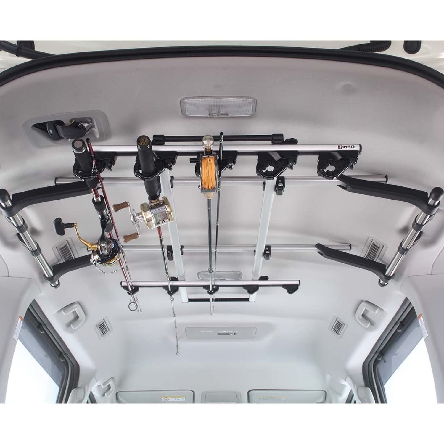 人気商品 車載 ホルダー 釣り竿 確実ホールドのクランプ式 inno 5本積み ロッドホルダー IF16 カーメイト CARMATE