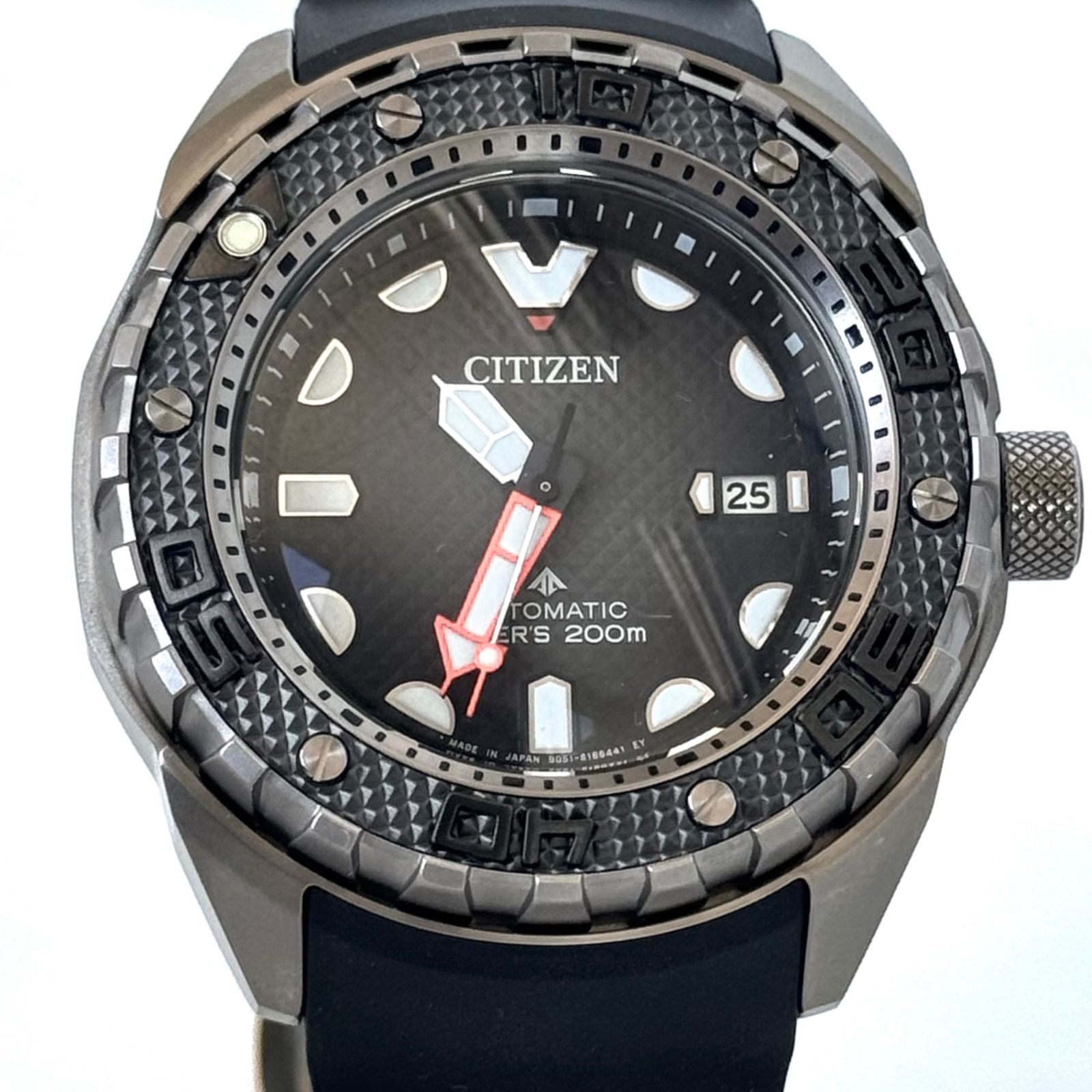 未使用】シチズン CITIZEN プロマスター マリンシリーズ メカニカルダイバー NB6004−08E 自動巻 スーパーチタニウム デイト表示  グレー ラバーベルト - メルカリ