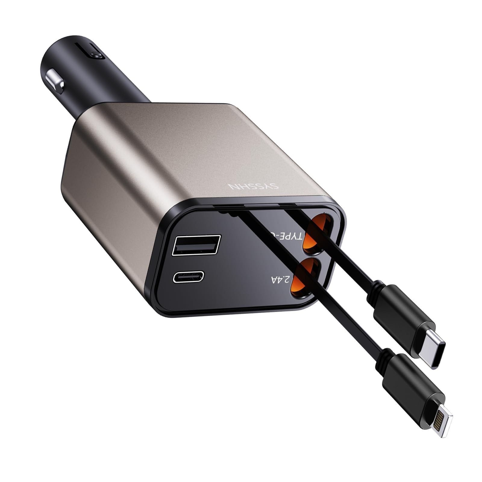 新着商品】充電器 車 シガーソケットusb巻き取り式カーチャージャー