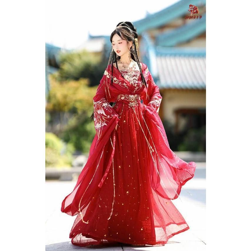 ♥ 漢服 中華服 ゴージャス レディース 中国古代 結婚式 礼服 花嫁衣装 中華コスプレ衣装 皇后 貴妃 仮装 変装 豪華 チャイナ服 花刺繍 スパン CS00925BJ