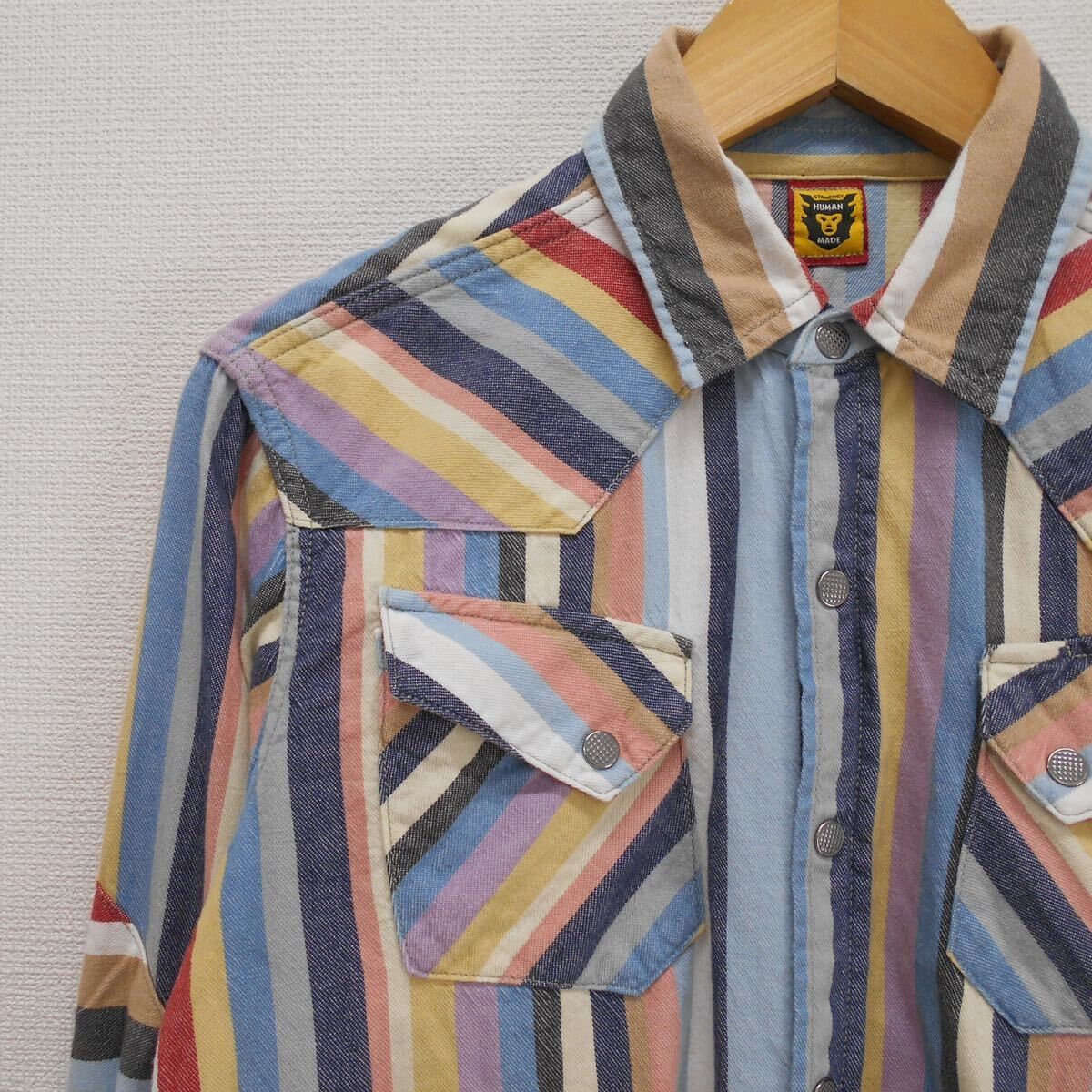 HUMAN MADE ヒューマンメイド ストライプ ウエスタンシャツ 長袖 S 