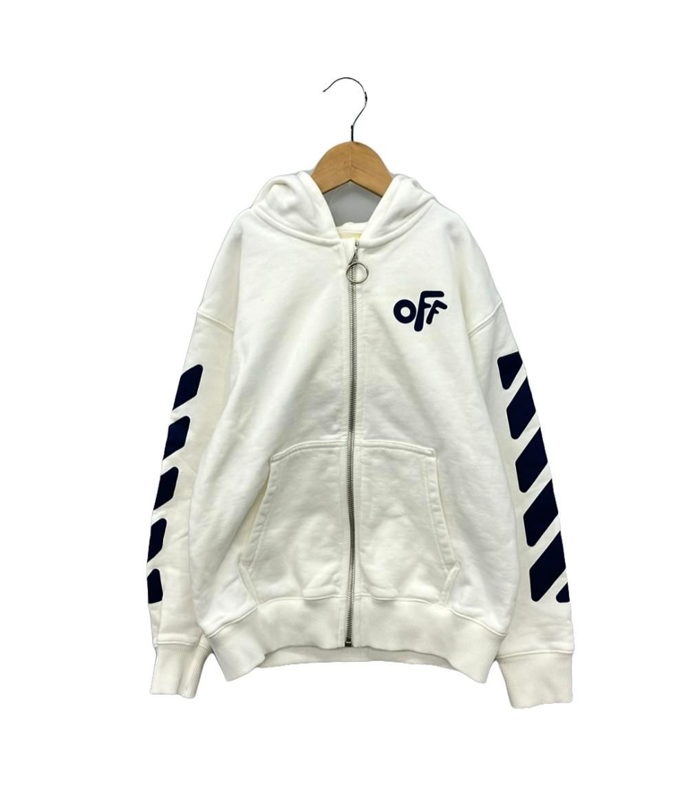 オフホワイト フルジップパーカー 裏起毛 キッズ SIZE 8 OFF-WHITE