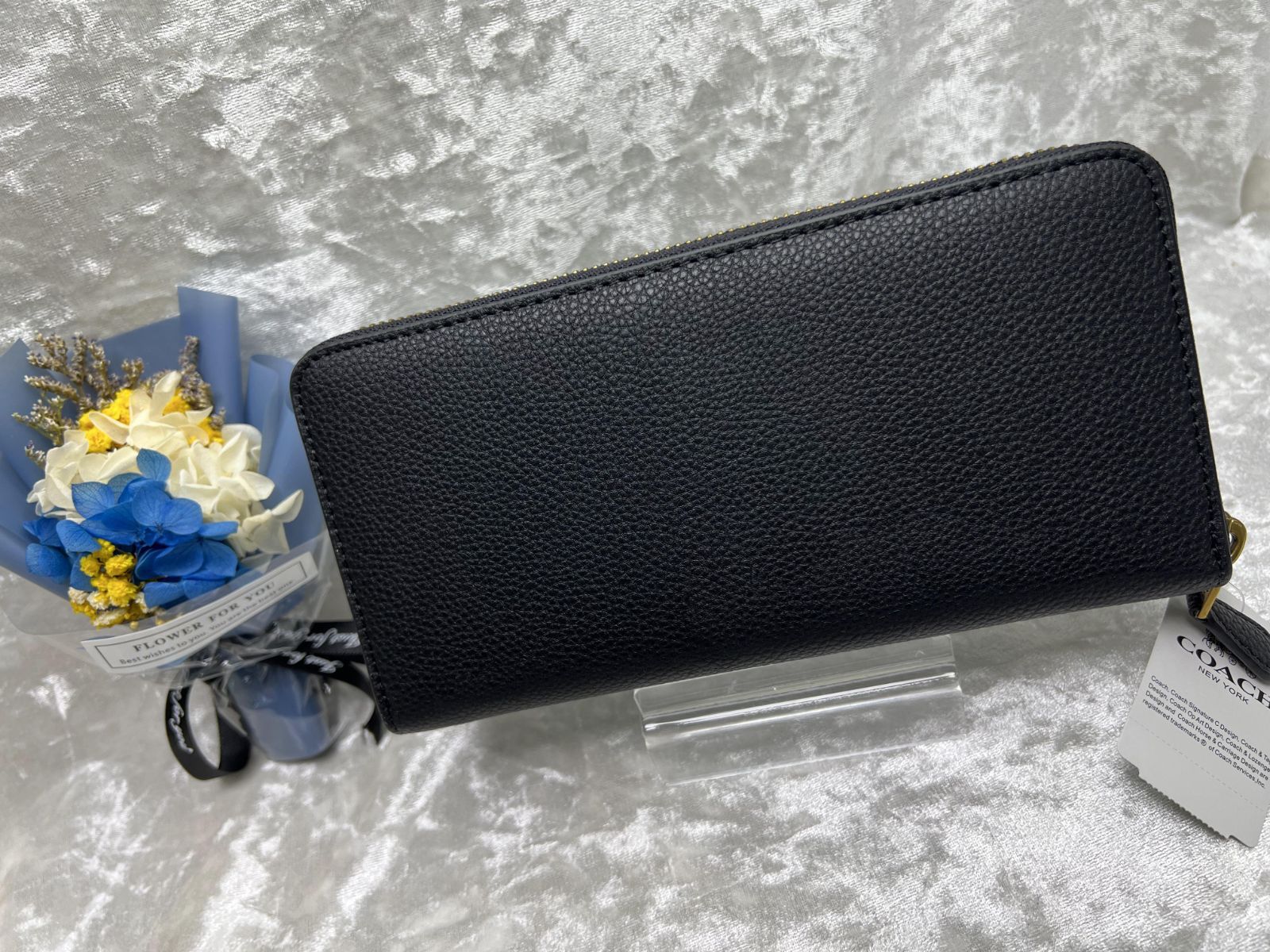 R コーチ COACH 財布 長財布 ペブルド レザー アコーディオン ジップ