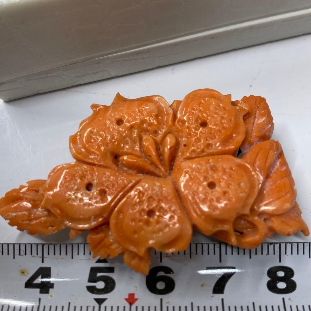 本赤珊瑚 帯留 15g 幅約5㎝ 東さ5-0716④