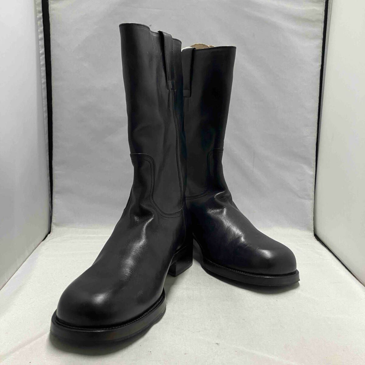 maison martin margiel / メゾン マルタン マルジェラ ペコスブーツ スクエアトゥ ここのえ レザー ブラック サイズ42