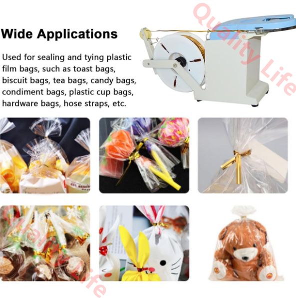 電動半手動袋のクロージャー スーパーマーケットや小売店向けの食品ツイストタイマシン