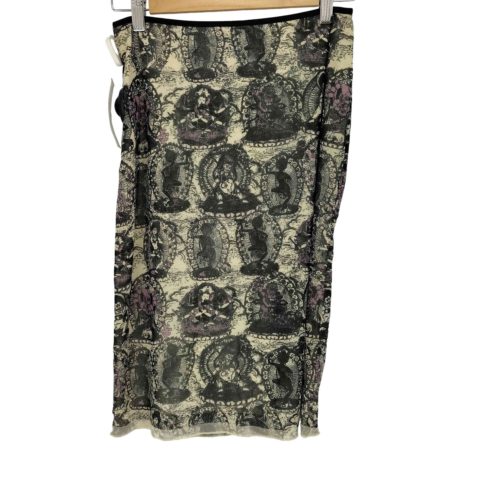 90s Vivienne Tam CHINOISERIE BUTTERFLY GARDEN MESH SKIRT