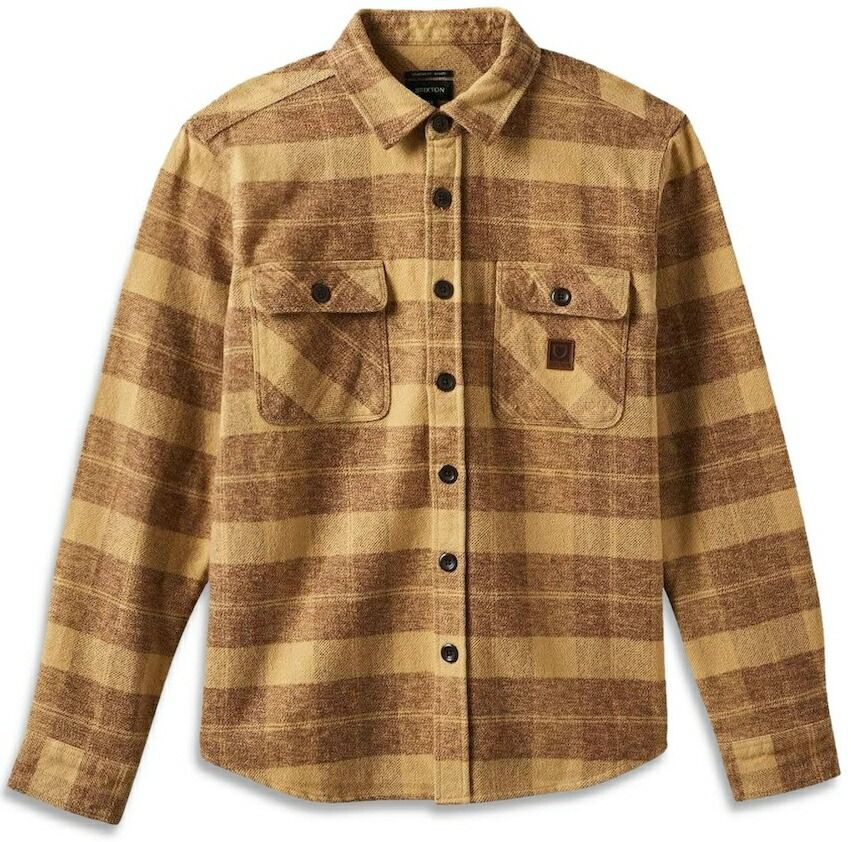 Brixton Bowery Heavyweight L|S Flannel Shirt Curry Yellow|Pinecone Brown L ネルシャツ 送料無料