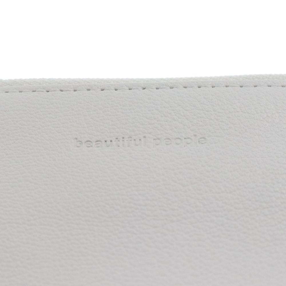 beautiful people (ビューティフルピープル) LINING LOGO POCKET コンパクトウォレット 財布 ホワイト