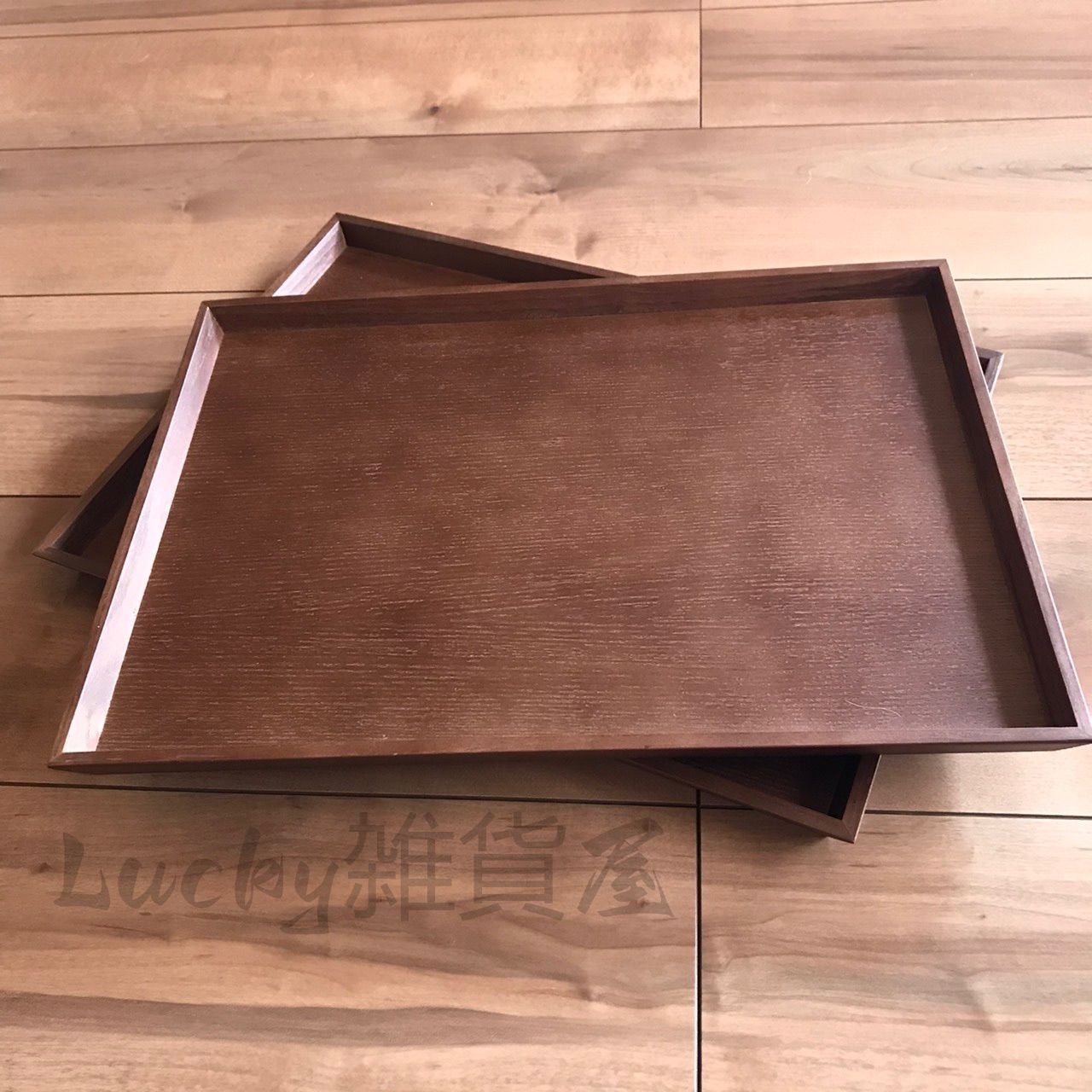 新品 木製トレー 2枚セット 木 トレイ お盆 お食事トレイ
