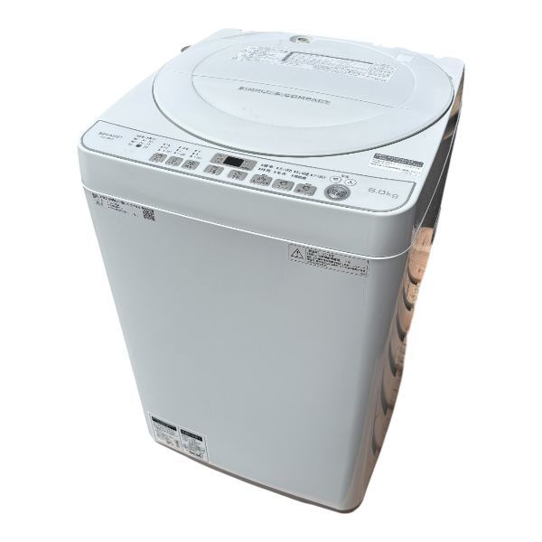 25-575【中古】シャープ 6kg 全自動洗濯機 ES-G60UC-W 2018年製 SHARP