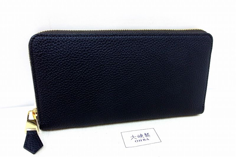 【ほぼ未使用】大峡製鞄 OHBA Lジップ 財布 レザー ブラック 本革 大峽製鞄 ｜ ミニ財布－Lジップ札入れ 『マルチケース
