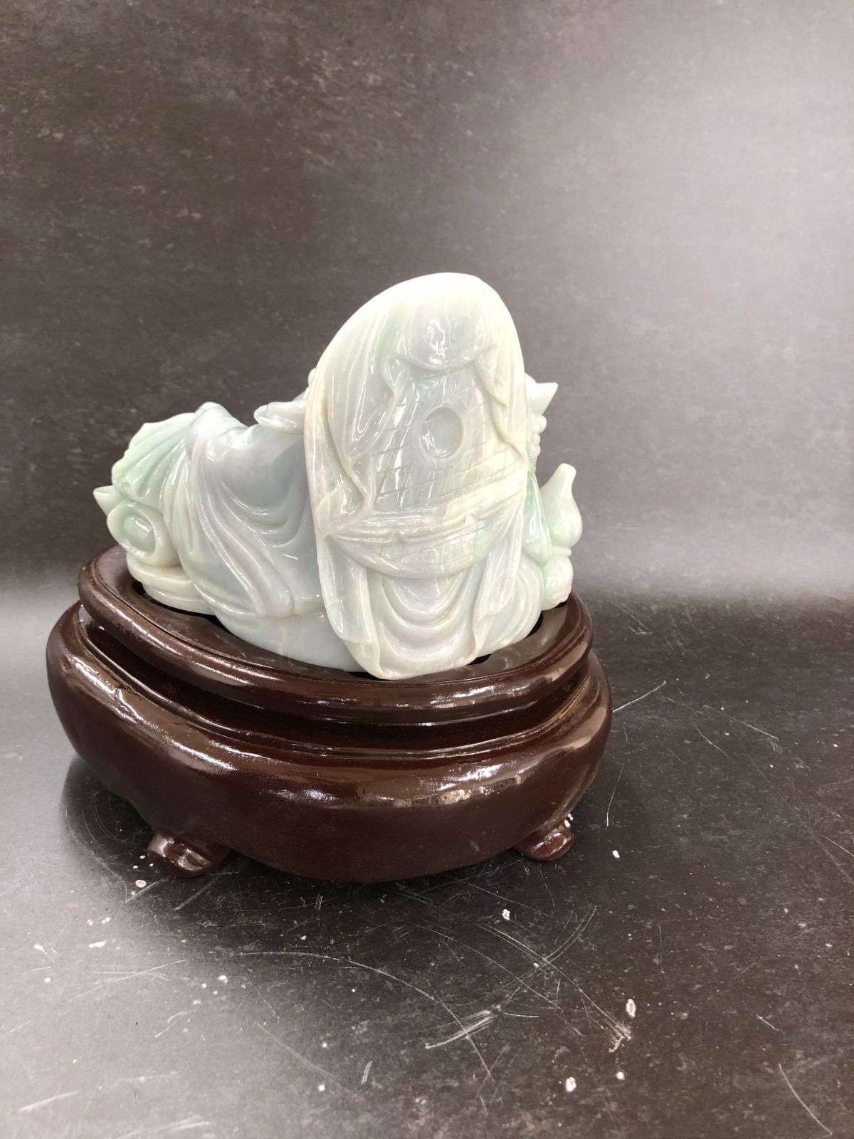 翡翠製？☆台座付き　布袋様　天然石　縁起　開運 開運アイテム・布袋様/本翡翠台座付き - メルカリ