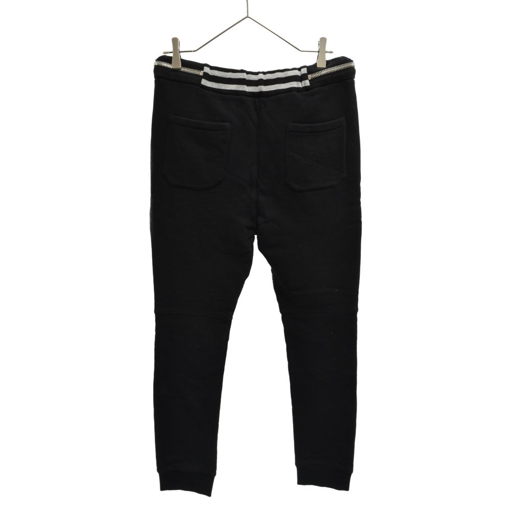 BALMAIN バルマン 18AW バイカー ジップ トラックパンツ W8H5584J093 ブラック BALMAIN (バルマン) 18AW zip-detail biker track pants W8H5584J093
