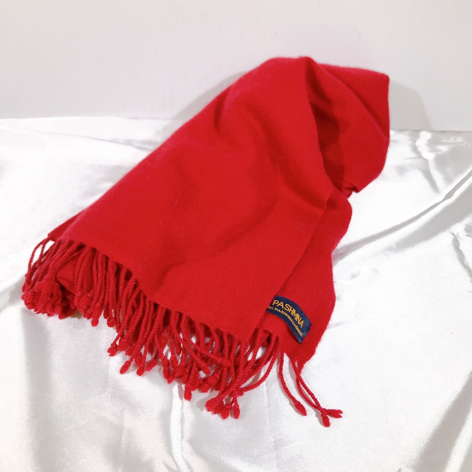 美品】 PASHMINA 100% CASHMERE muffler stole パッシミーナ カシミア