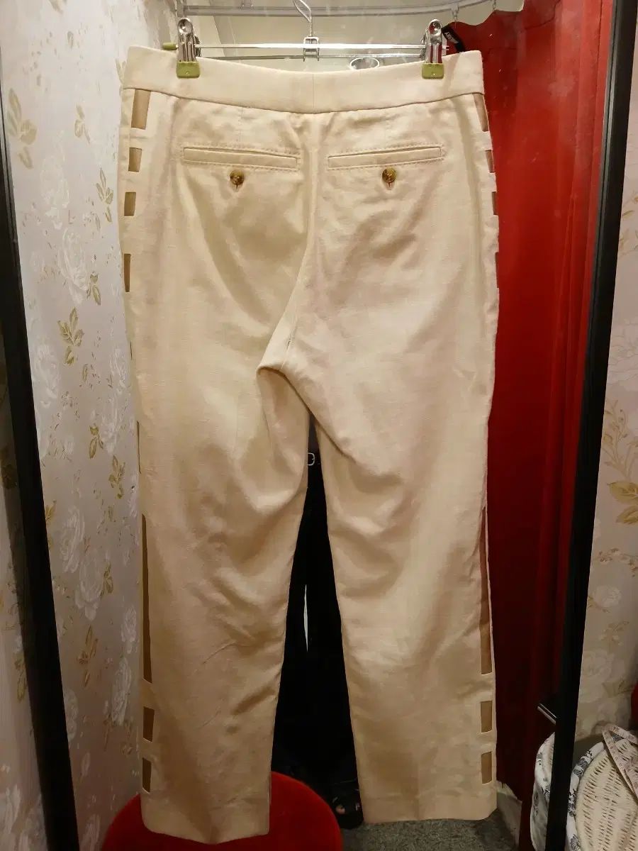 6 12 BURBERRY バーバリー リネン スラックス 29 サイズ