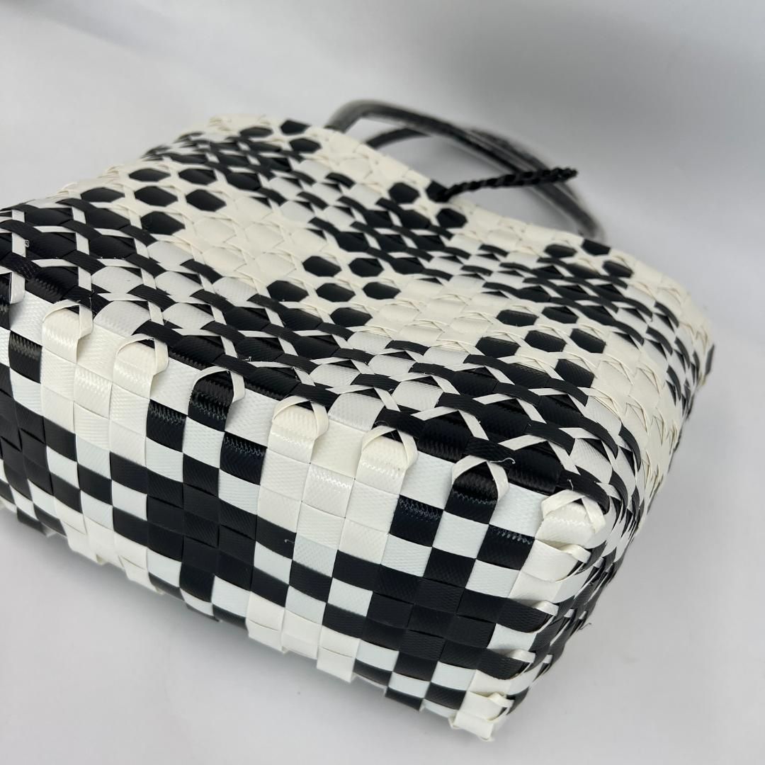 プラかご V59 ハンドメイド PPバンド エコバッグブラック × ブラウン プラかご V59 ハンドメイド PPバンド エコバッグブラック × ブラウン