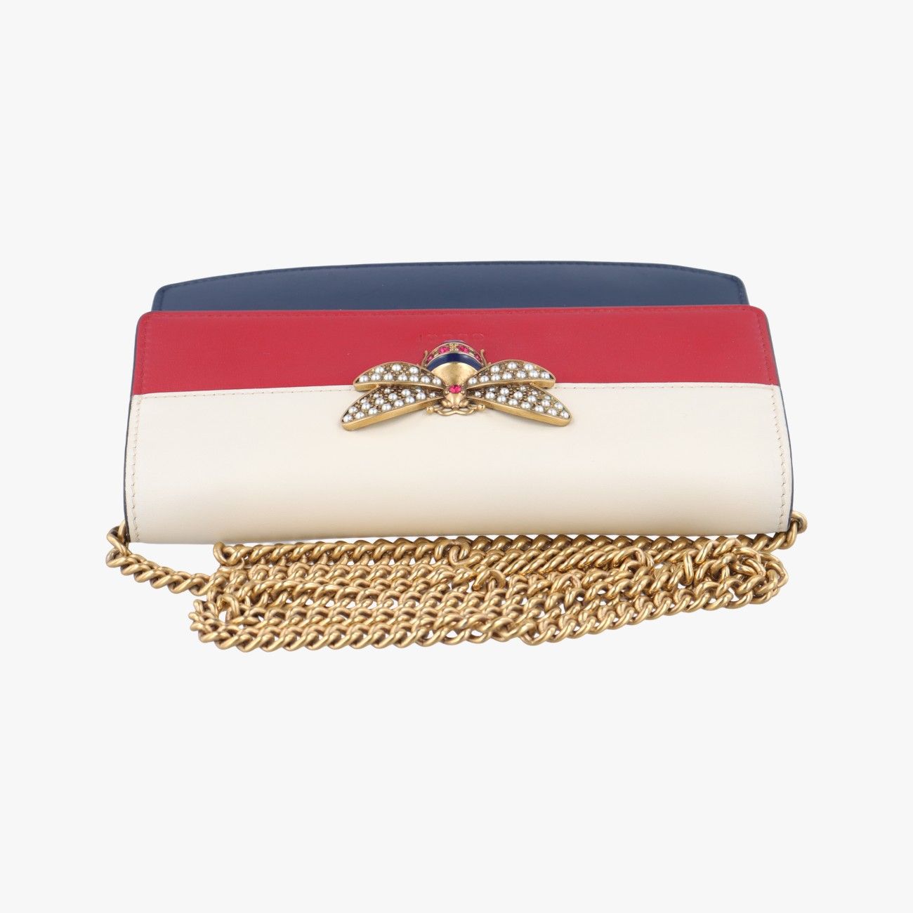 グッチGucciクィーンマーガレット アイボリー×レッド×ネイビー