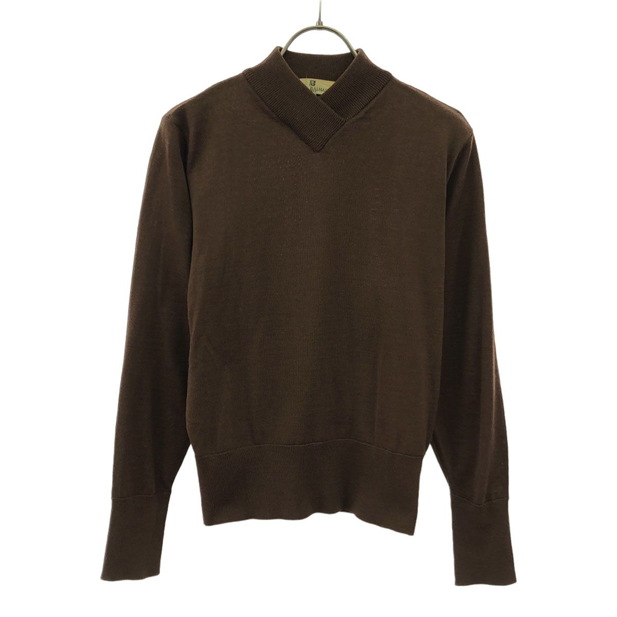 新品 BALMAIN ボタン付き ニット ネイビー S セーター ウール メンズニットコレクション | BALMAIN