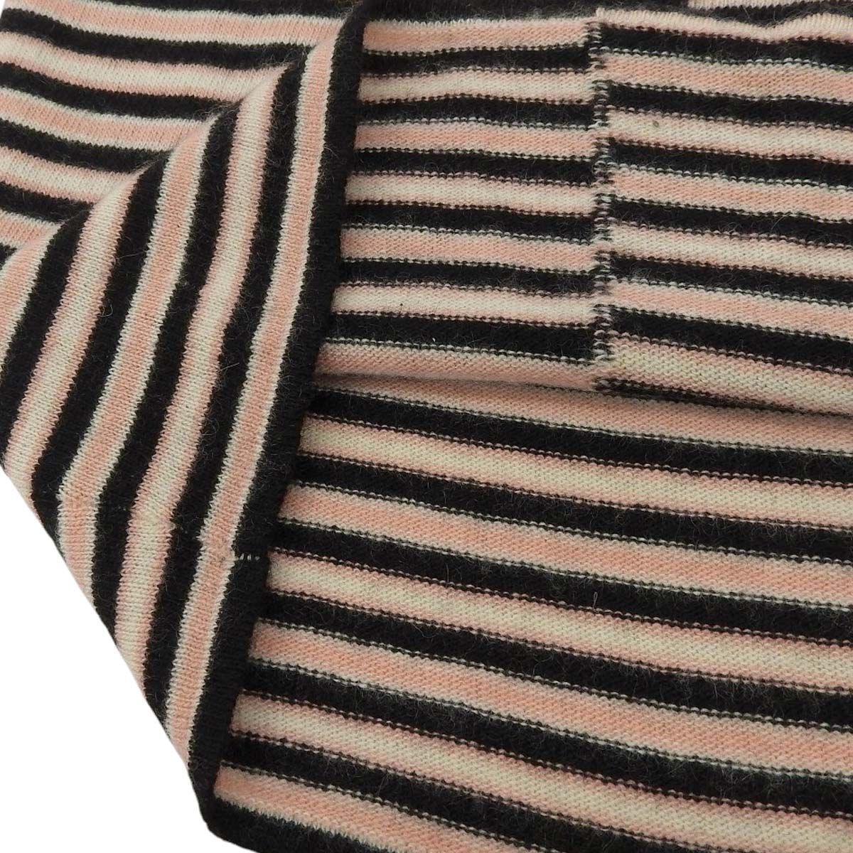 シャネル CHANEL 半袖 ボーダー ニット カシミア ピンク×ブラック 38 レディース 4611 シャネル CHANEL 半袖 ボーダー ニット カシミア ピンク
