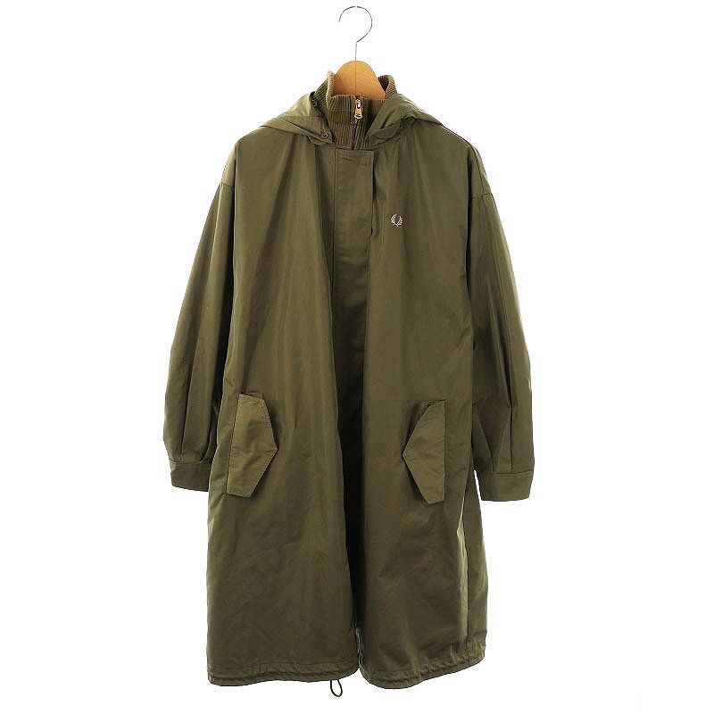 フレッドペリー FRED PERRY HOODED PARKA オーバーサイズ モッズパーカーコート 8 カーキ F6272 |DF OS