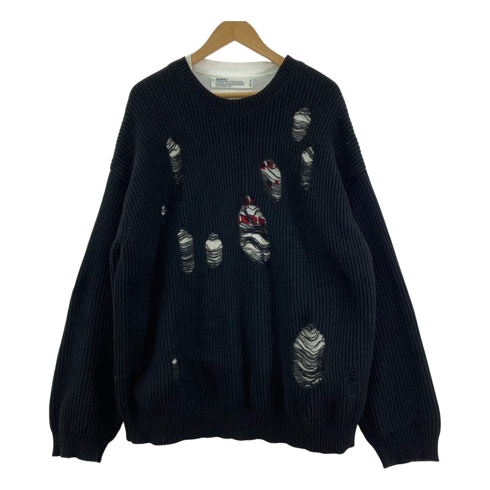 トップス 20aw dairiku layered damage Knit Layered Damage Knit (20AW K-2) | DAIRIKU / トップス (MEN