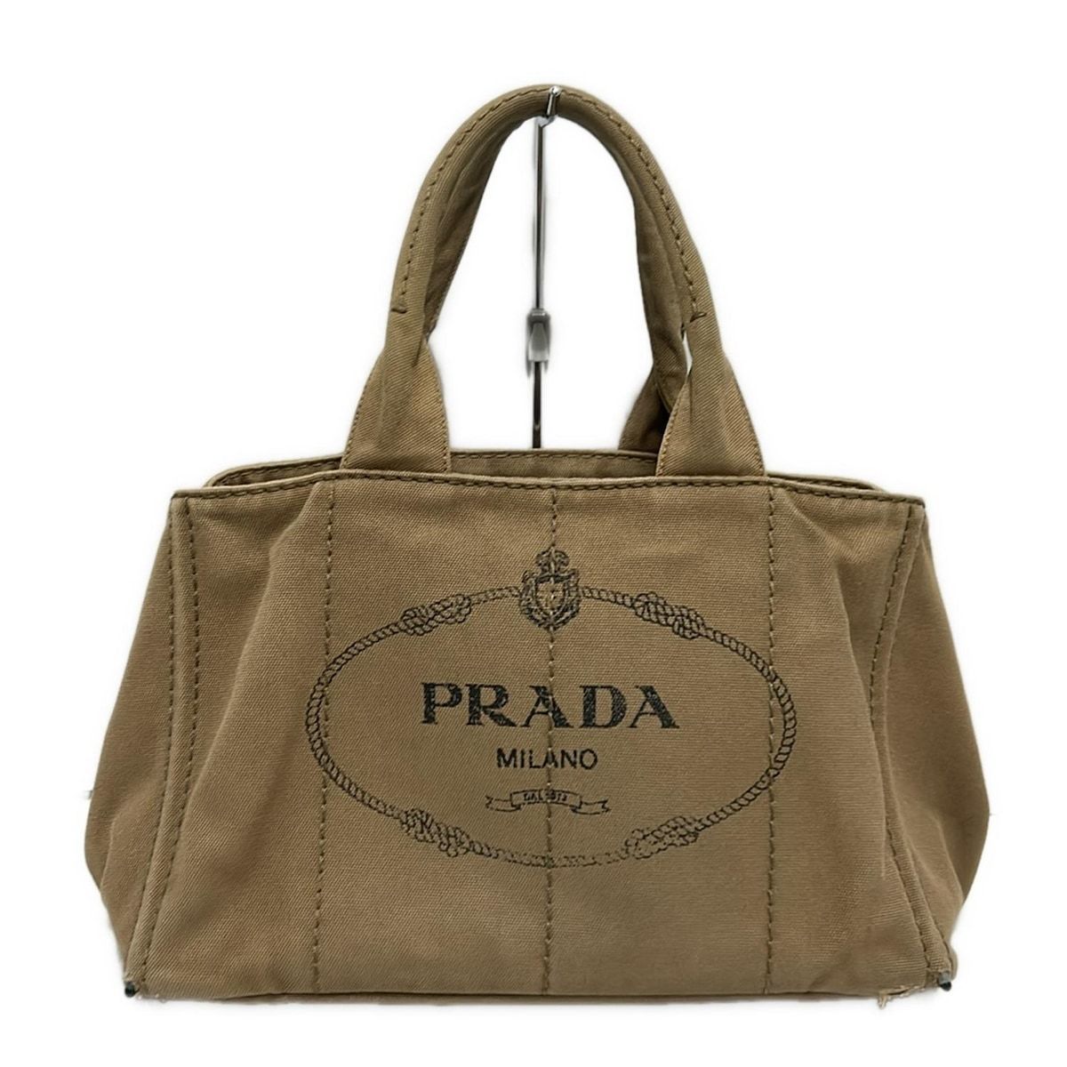 PRADA(プラダ) トートバッグ CANAPA ブラウン×黒 - メルカリ