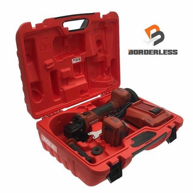 品 HILTI ヒルティ 22V 充電式アングルグラインダー AG 4S-A22-125 バッテリー2個 22V3.0Ah 充電器 ケース付