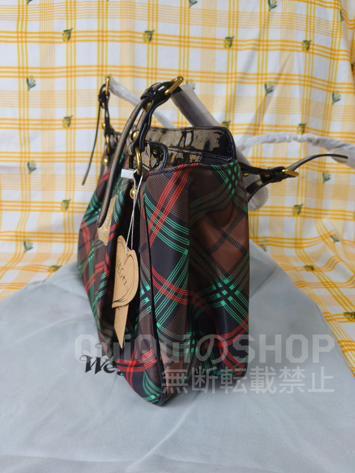 大容量！Vivienne Westwood チェック柄トートバッグ ヴィヴィアンウエストウッド Vivienne Westwood チェック柄 大