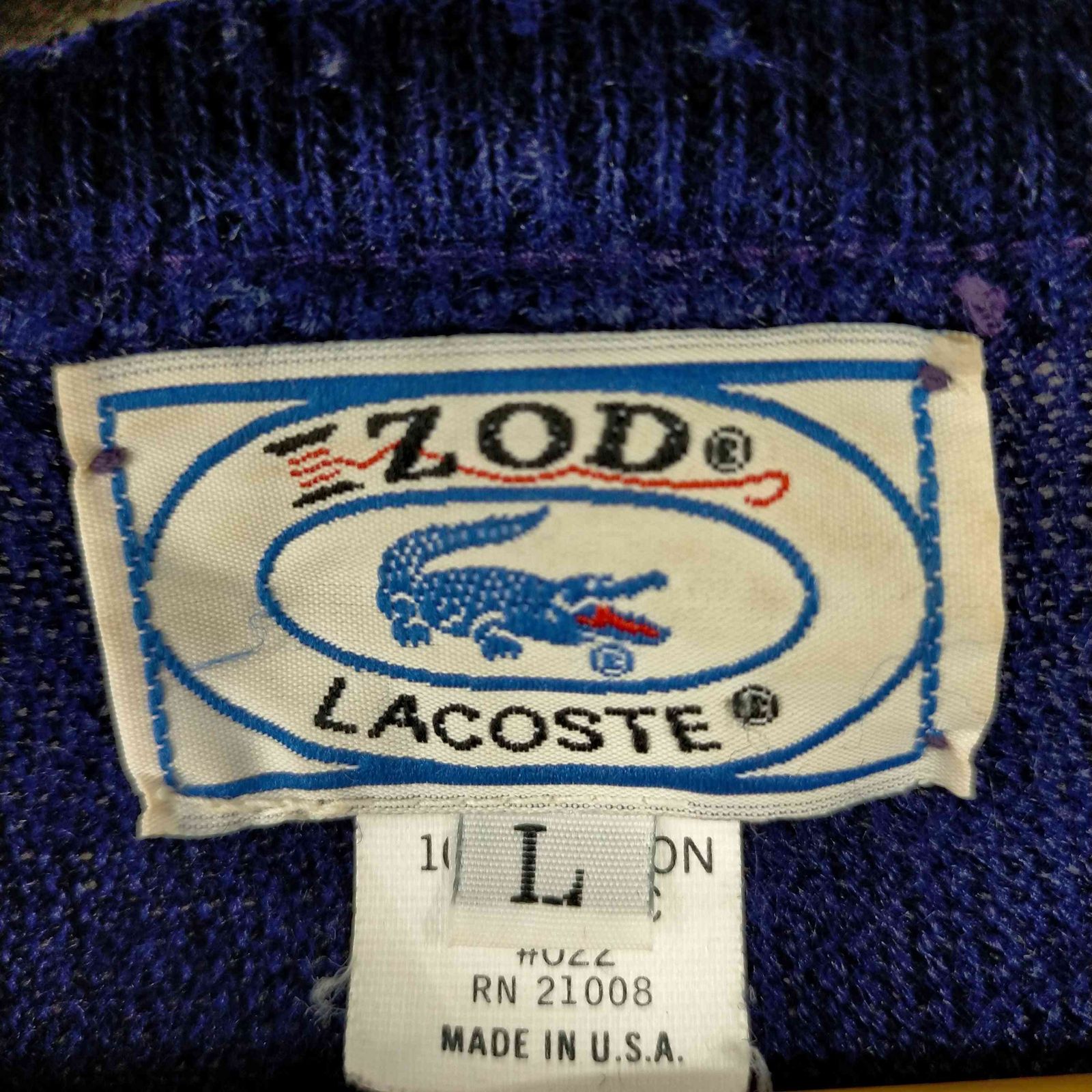 アイゾッドラコステ IZOD LACOSTE 70-80S USA製 糸巻き青タグ ワン 