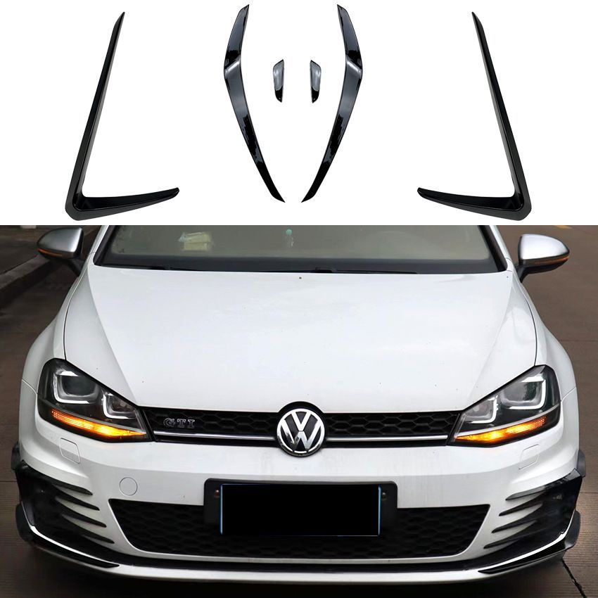フォルクスワーゲン ゴルフ7 GTI MK7 前期用 フロントグリル風刀エアロ 外装パーツ メンズ カスタム ABS製 6点セット
