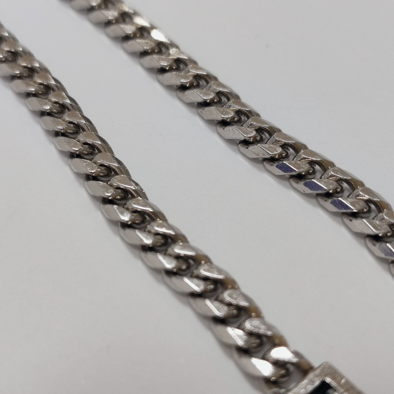 6Pダイヤ 0.12ct PtGC 喜平ネックレス バータグ ペンダント ネックレス 