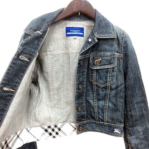 BURBERRY ノバチェックデニムジャケット Gジャン M バーバリーブルー