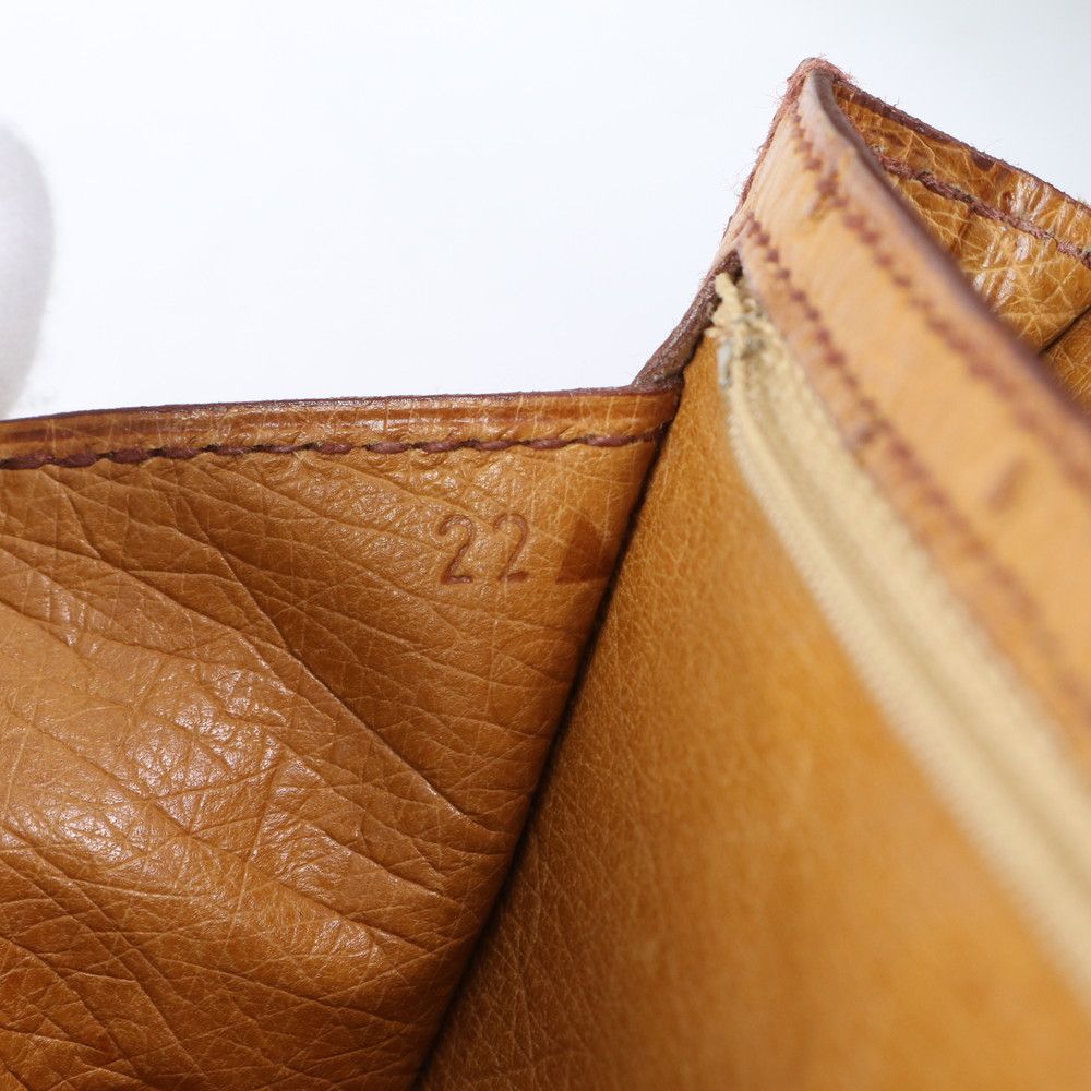 美品 エルメス ベアン クラシック 〇Y 刻印 オーストリッチ レザー 長  