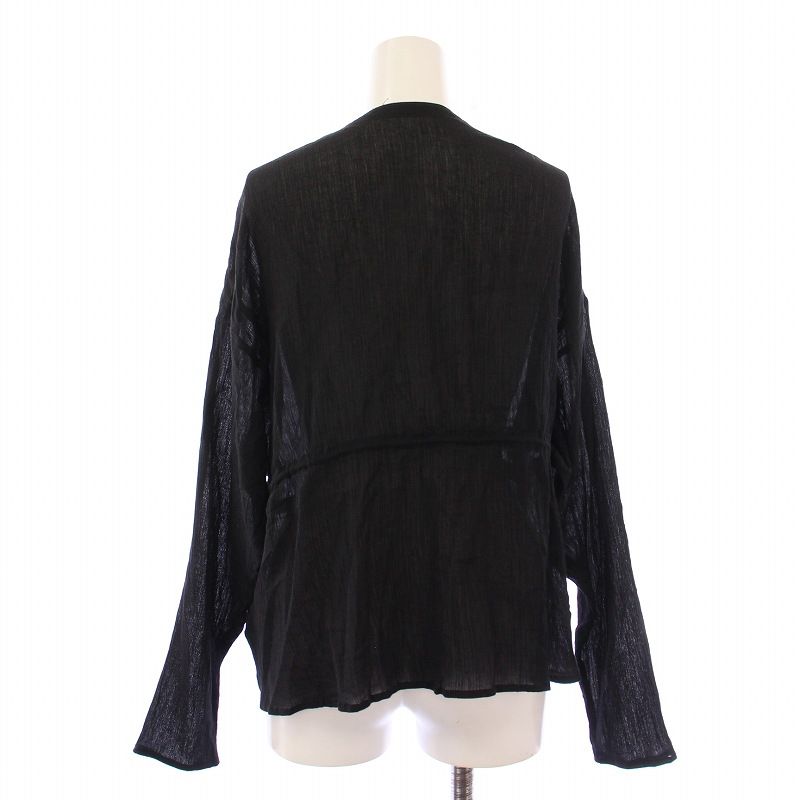 フレームワーク Framework 25SS COTTONクレープドロストカーディガン シャツ 長袖 ショート丈 無地 F 黒 ブラック 25051220307020 フレームワーク Framework 25SS COTTONクレープドロスト