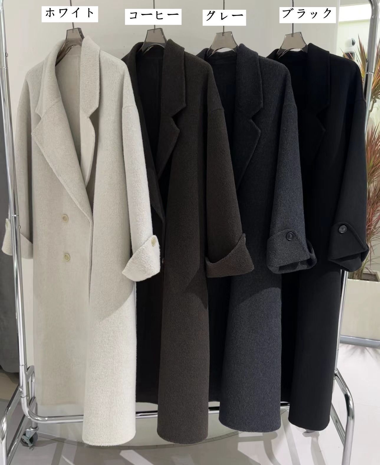 ウールコート ロングコート レディース チェスターコート アウター ウール ジャケット コート ロング丈 厚手 防寒 暖かい ポケット付き ゆったり おしゃれ きれいめ お洒落 上品 シンプル カジュアル 無地 通勤 OL 秋 冬 nuanta04 DZ30