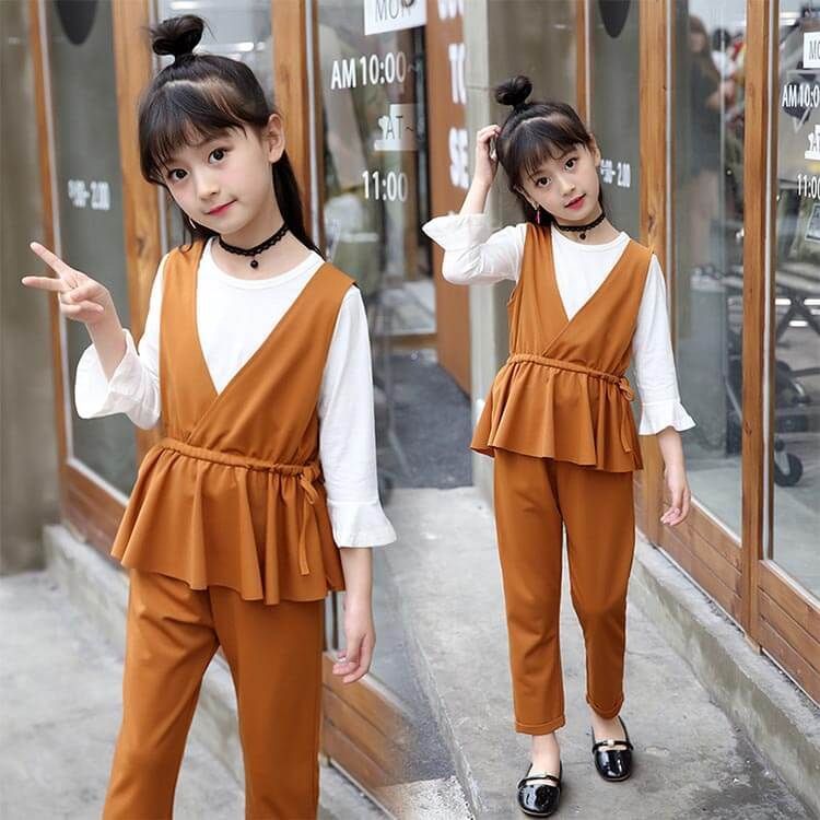 大人 女児服 下着" 上下セット 子供 セットアップ 女の子 パンツ 入学式 フォーマル 長袖 子供服 服 パンツスーツ ズボン おしゃれ 卒業式 3点セット トップス  ジュニア 大人っぽい 入園式 入学式 卒園式 ベス#cjfj139538 - メルカリ