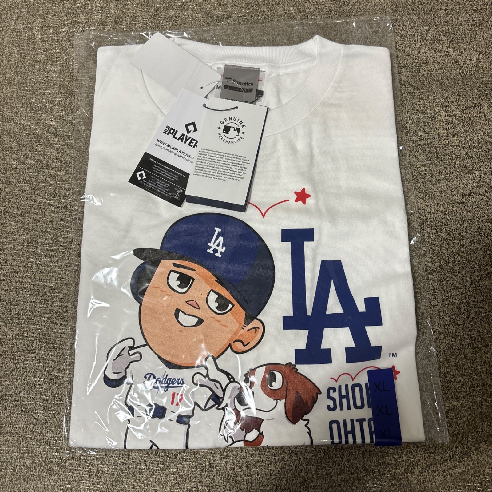 大谷翔平 　デコピン　ドジャース　ヘッドバンプTシャツ　XL 大谷翔平 デコピン ドジャース ヘッドバンプTシャツ XL 【公式通販】
