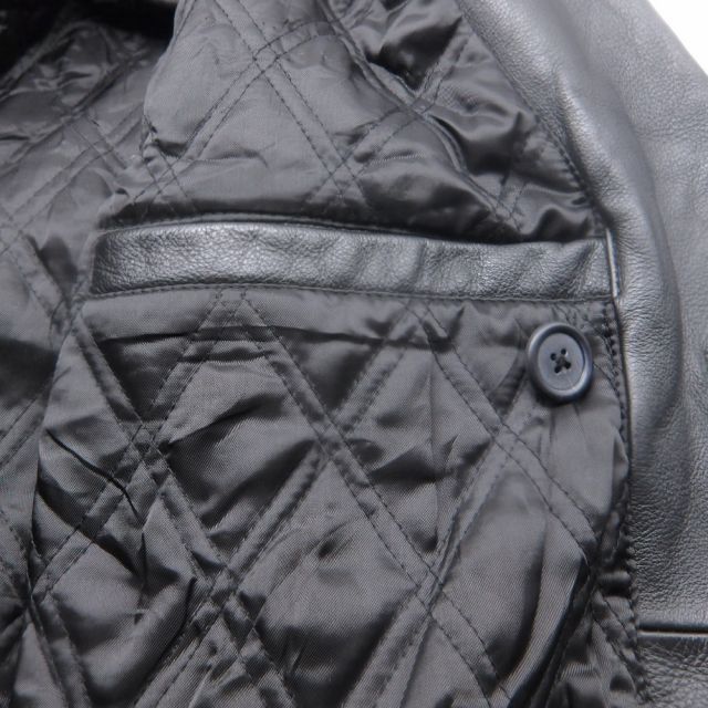 OLD GAP 90s LEATHER P COAT BLACK サイズL 112980-00-4