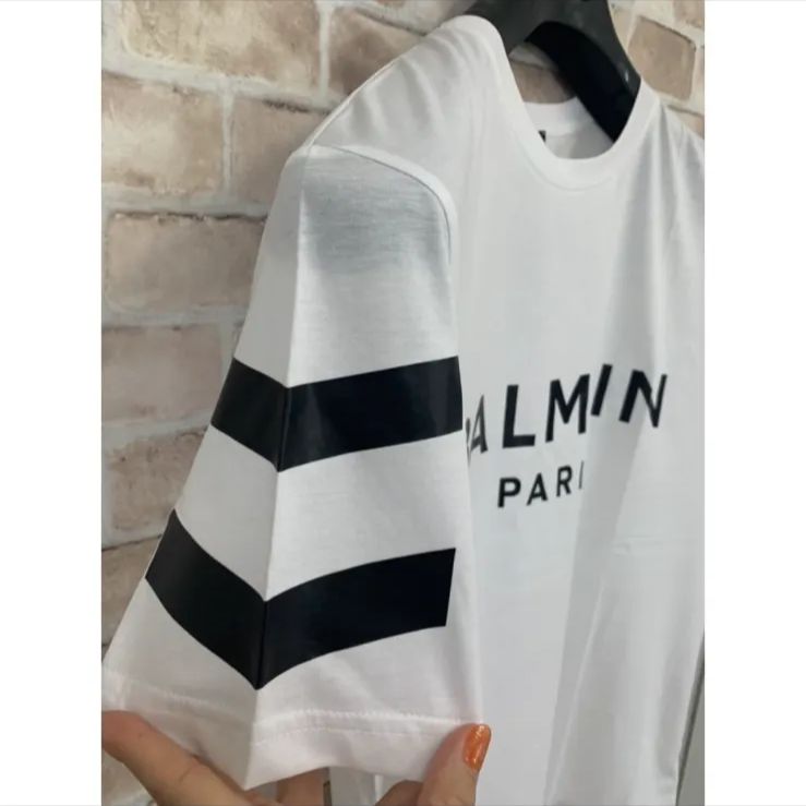 訳あり 特価 12915 バルマン BALMAIN ボーダー トップス Tシャツ