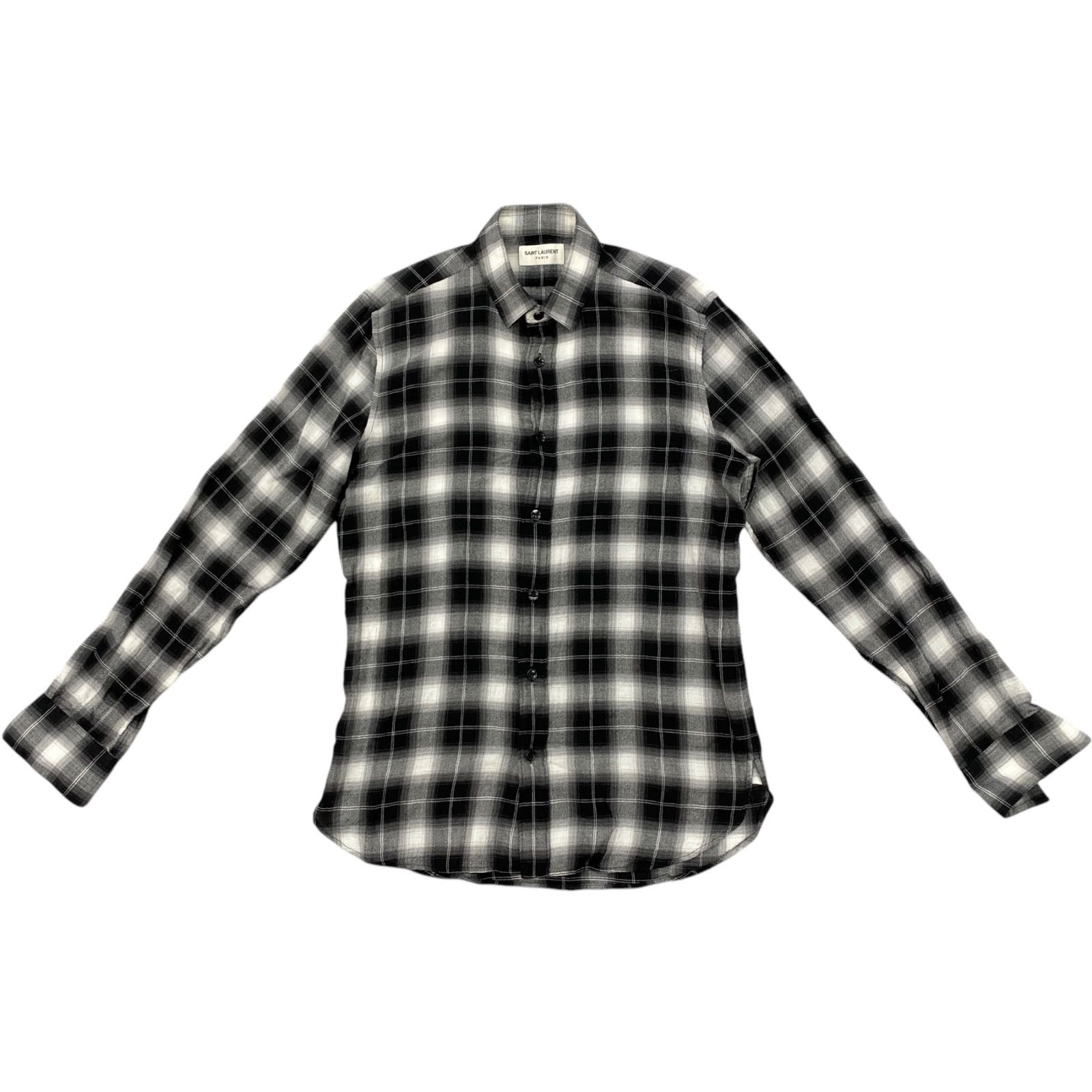 ☆EM0214 SAINT LAURENT チェック 長袖シャツ 376916 Y730J 38サイズ - メルカリ