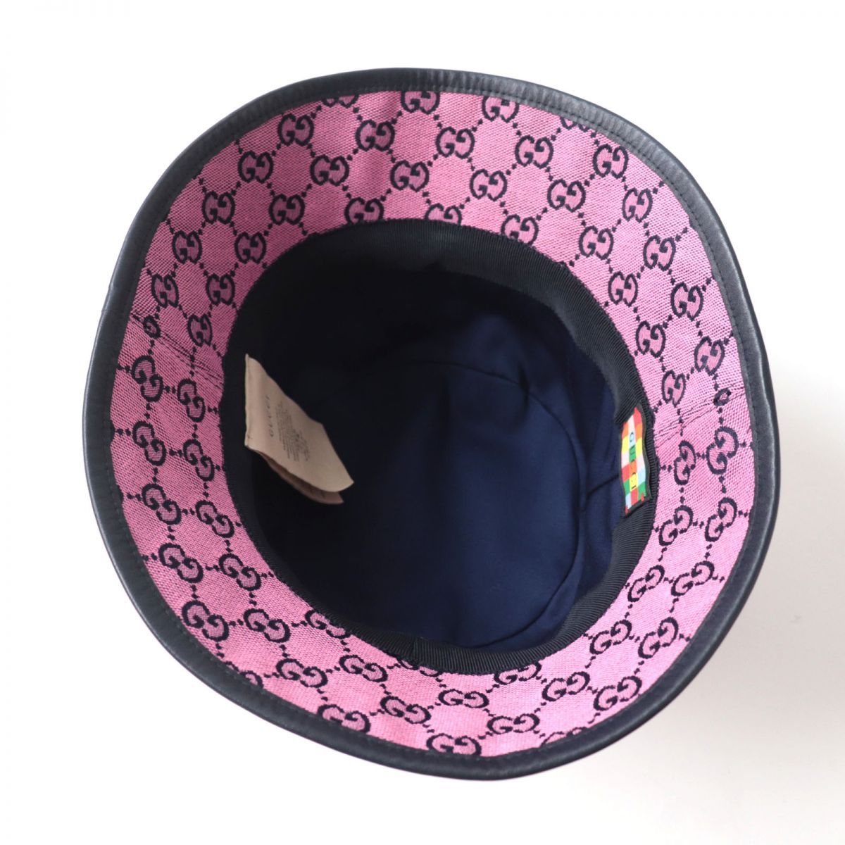 極美品☆正規品 GUCCI グッチ 656573 レザー使い ダブルG金具付き GG