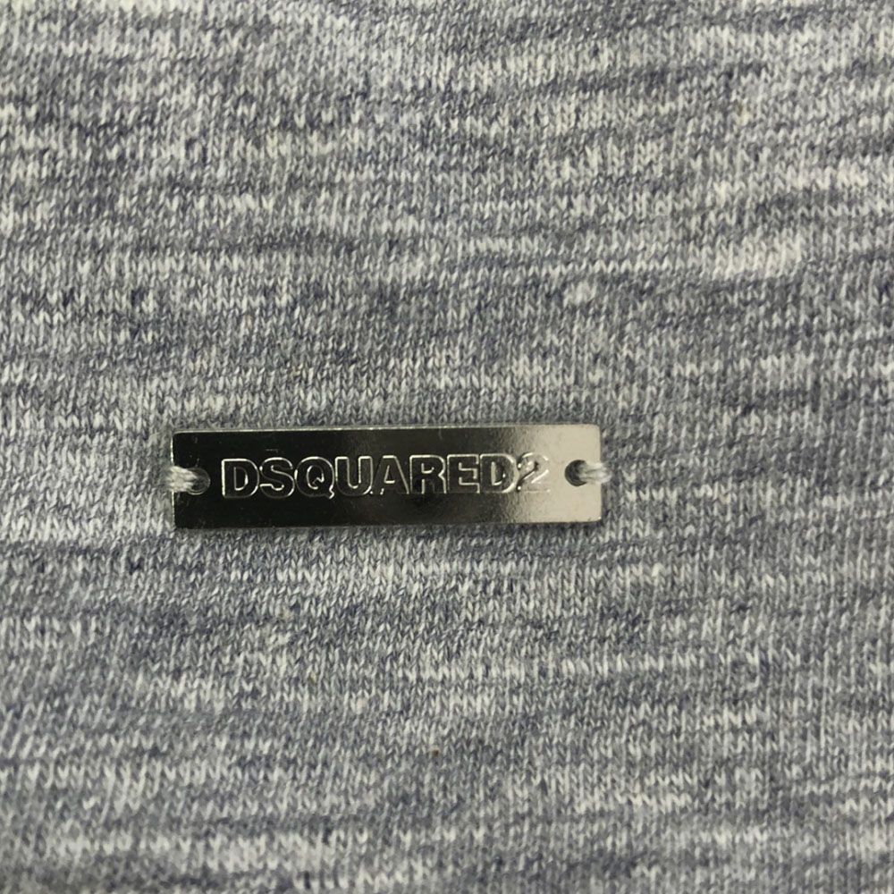 ディースクエアード イタリア製 長袖 裾レース ニット 膝丈ワンピース XS グレー DSQUARED2 レディース ディースクエアード イタリア製 長袖 裾レース ニット 膝丈ワンピース