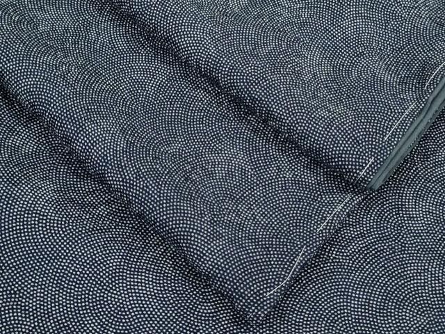 平和屋着物 上 江戸小紋 鮫小紋柄 瑠璃紺色×白 鬼しぼ縮緬 反端付き DZAA9105kh5