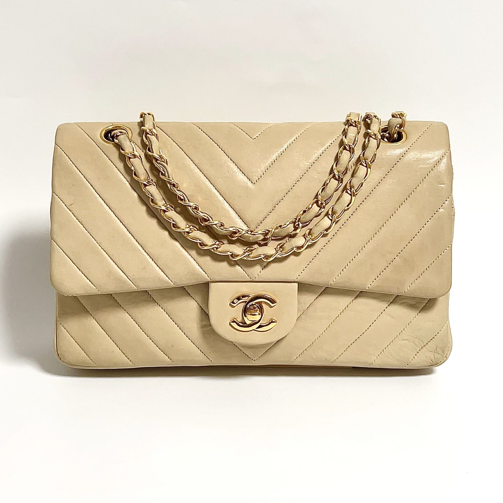 CHANEL シャネル マトラッセ Vステッチ 25 Wフラップ チェーン