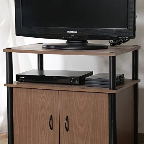 即日発送】扉収納付き 組立商品 TVラック 木目調 ブラウン 幅60×奥行