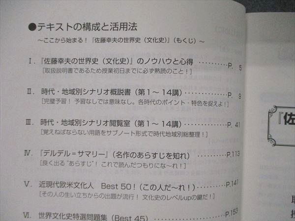 UY04-009 代ゼミ 代々木ゼミナール 世界文化史 全地域全時代&文化史専用問題付き テキスト 未使用 2021 夏期講習 佐藤幸夫 12m0D