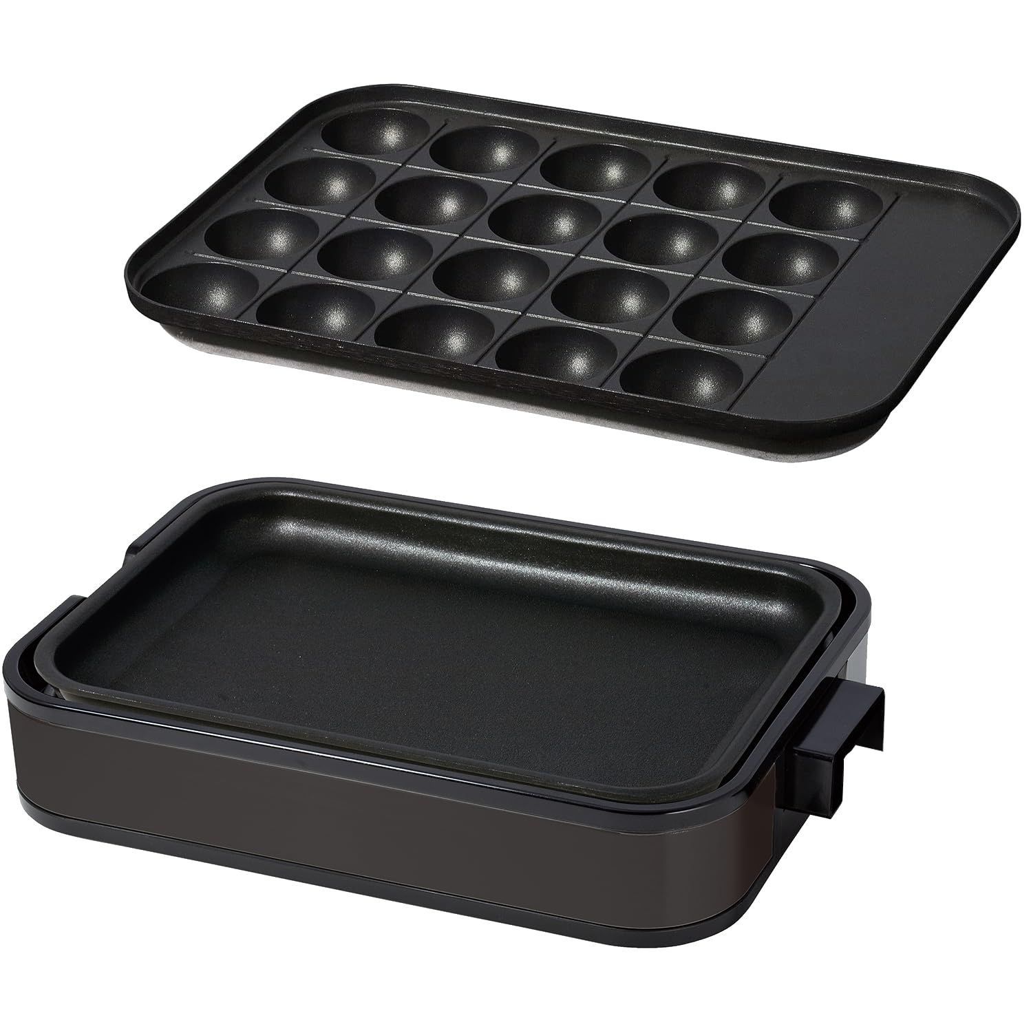 Style 5 平面 たこ焼きプレート ブラック 山善 ホットプレート 一人暮らし 二人暮らし 2WAY たこ焼きプレート 20穴 平面プレート 小型 着脱式 フッ素コーティング 温度調節 ブラック YHA-W102 B