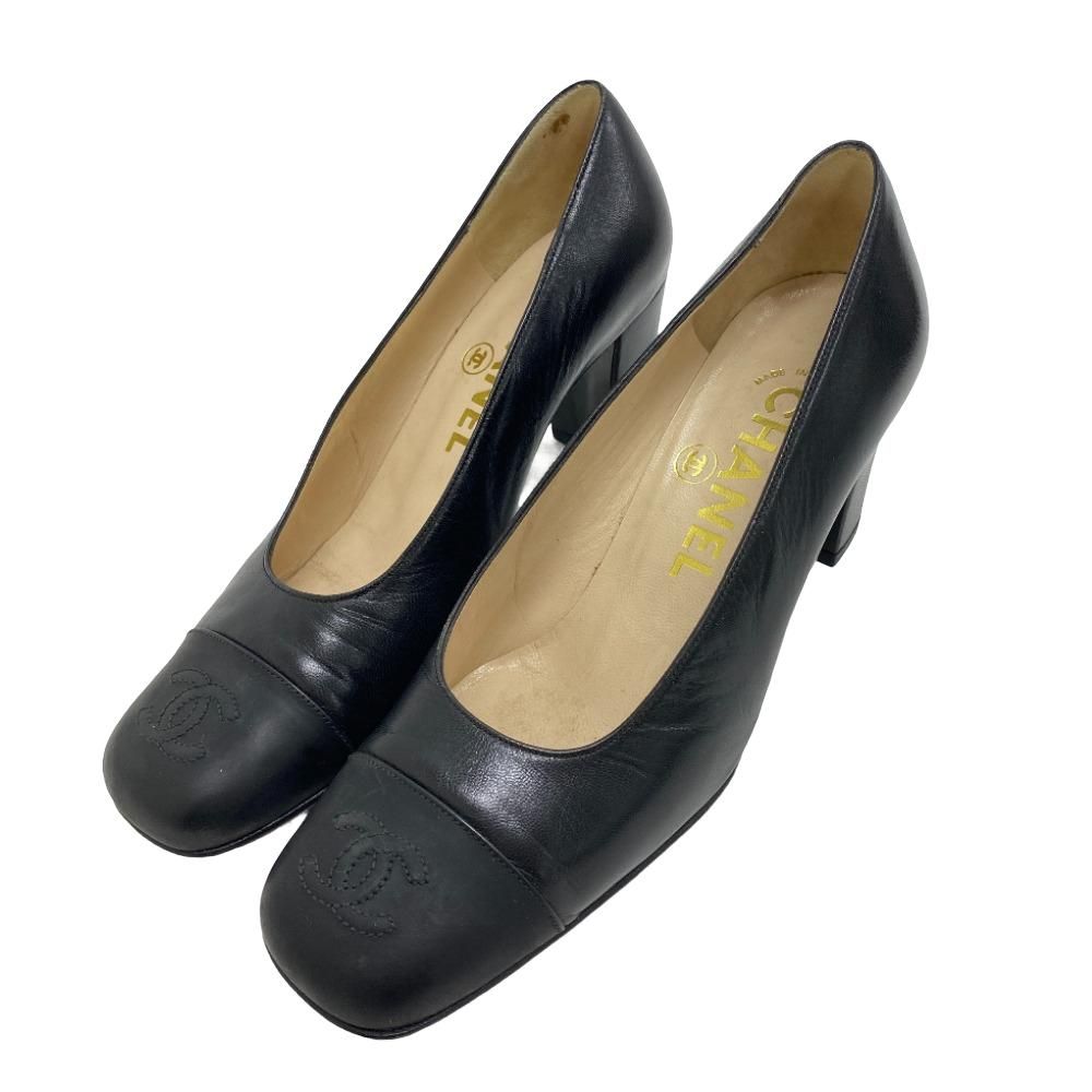 CHANEL/シャネル C69865 ココマーク レザー パンプス ブラック
